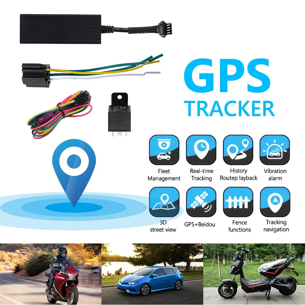Mini GPS tracker 2G vehicle tracking device car motorcycle GSM locator remote oil cut off car locator with monitoring system APP