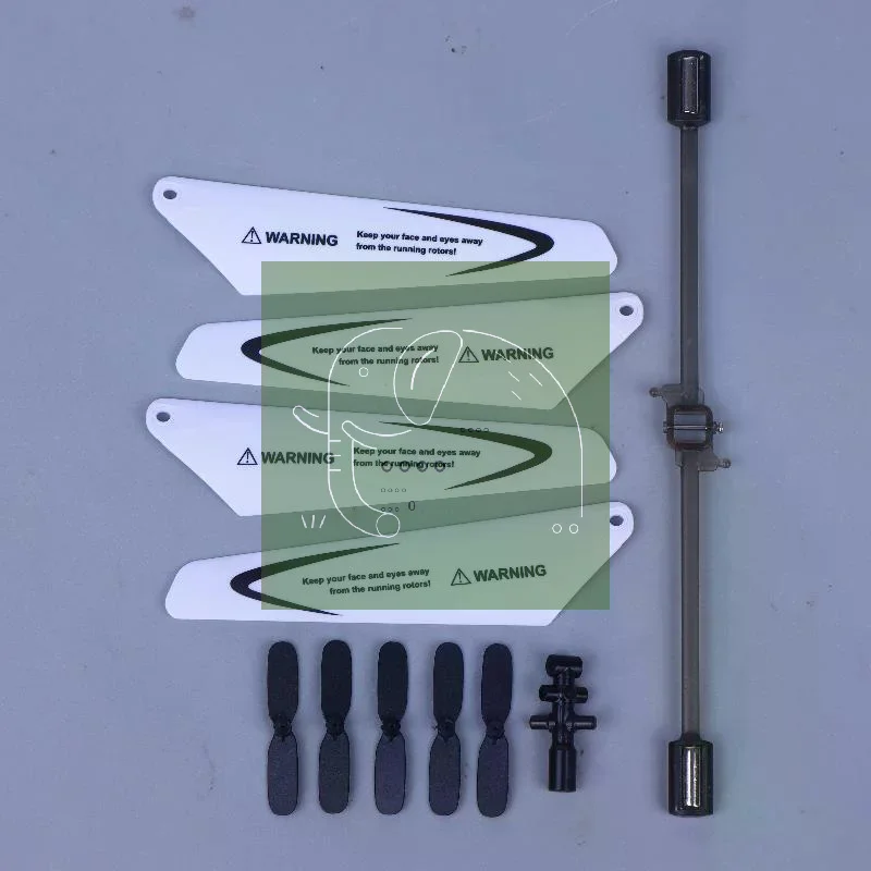 Pales principales et moteur du kit de réparation pour hélicoptère RC SYMA S5-N, visibles en gros plan.
