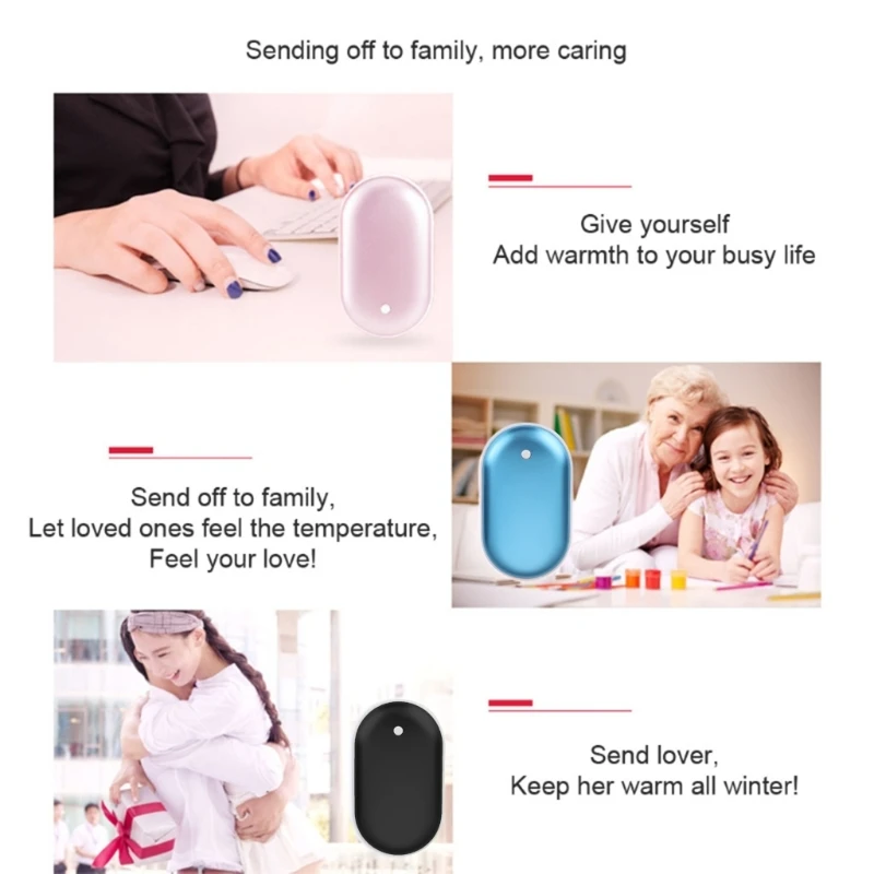 Portable Hand Warmer 5000/10000mAh Hand Warmer 2 in 1 Portable Pocket PowerBank Winter Heater