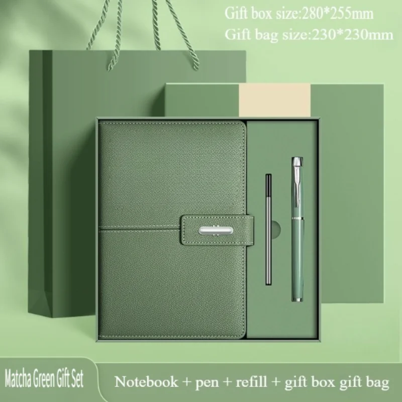 Premium Luxury Leather Notebook Set with Gift Box and Pen