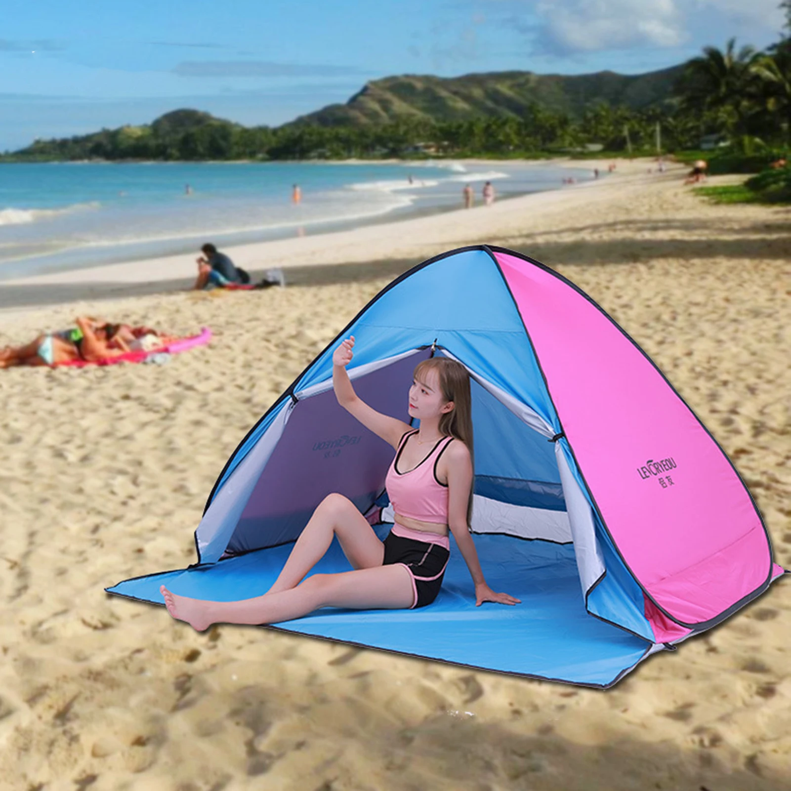 Portable Beach Tent Outdoor Automatic Tent Instant Pop up Camping Tent Travel Anti UV Shelter