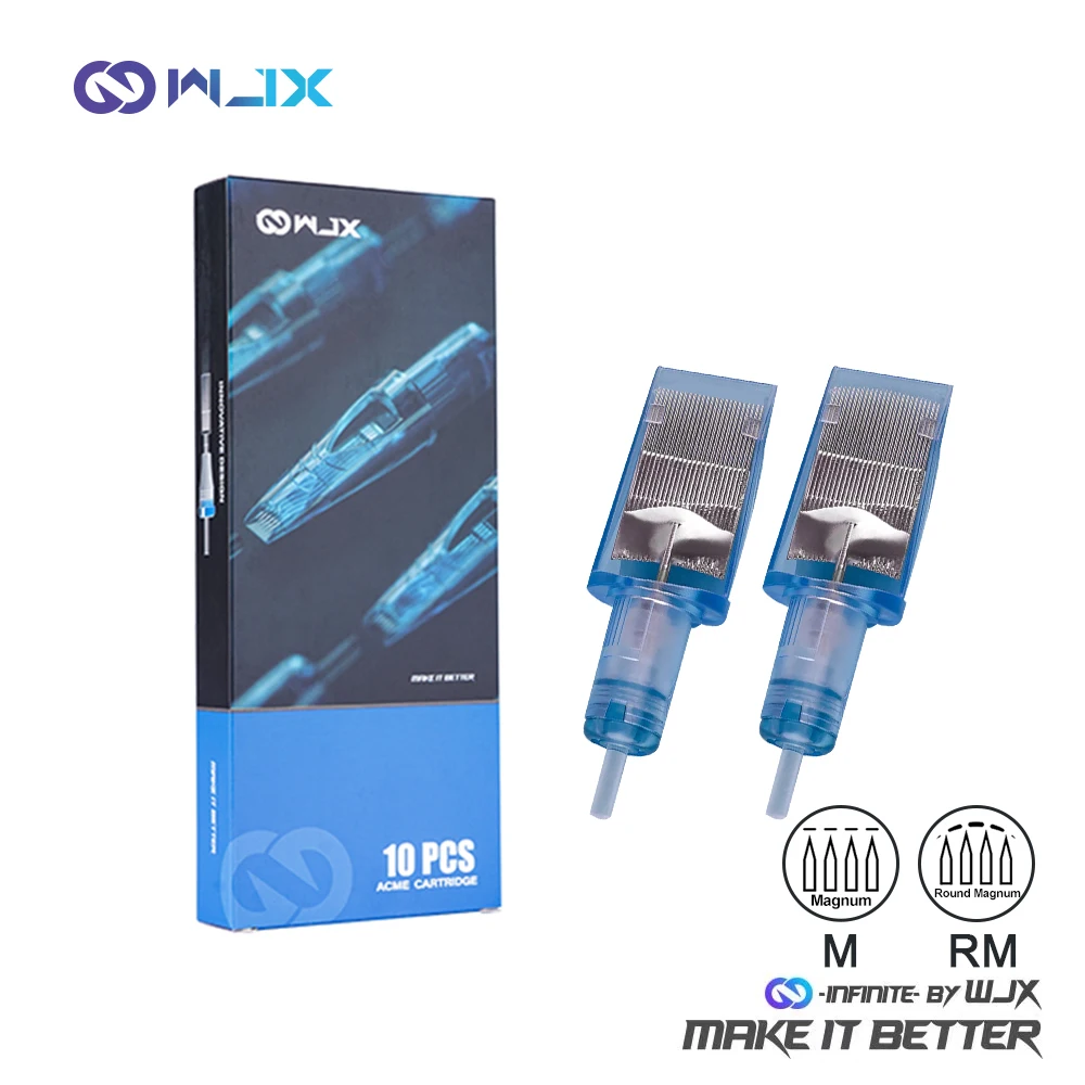 10PCS WJX Curved Magnum Tattoo Cartridges Needles 3.5mm 5mm Dragonhawk Standard Needles Rotary Tattoo Makeup Machine Pen curved double corner plastic welder machine soldering welding wire hot stapler staples bumper repair 0 8mm standard pre cut