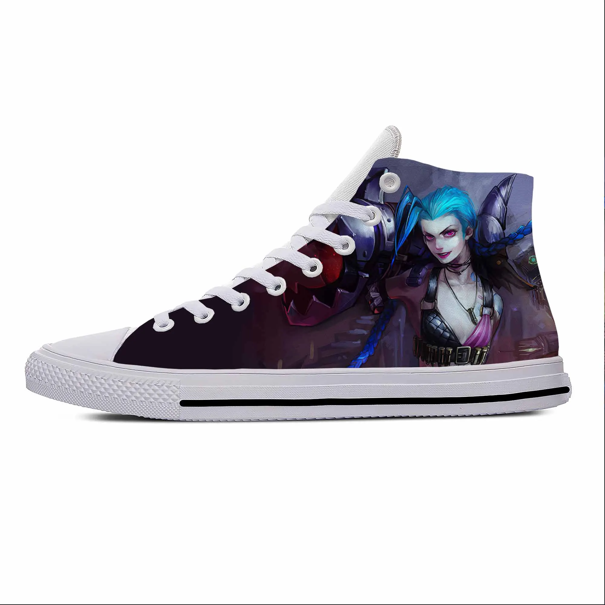 Anime Cartoon Manga Game Jinx Cute Funny Fashion Casual Cloth Shoes High Top Lightweight Breathable 3D Print Men Women Sneakers 3