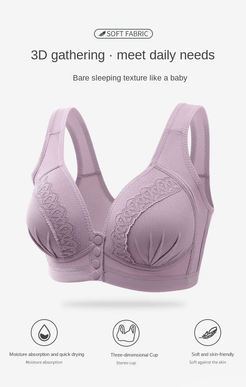 Soutien-gorge Sans Couture à Fermeture Avant - Coussinets Amovibles - Confort Quotidien Pour Poitrine Généreuse - 9