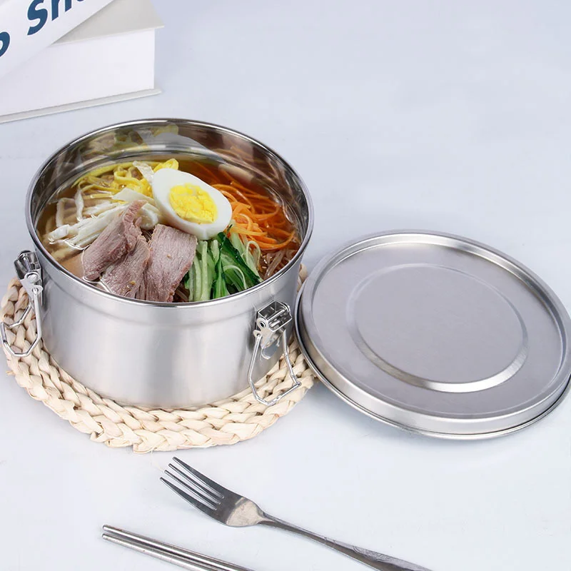 Description Picture 6 of item304 Stainless Steel Microwave Lunch Box Office Thermal Lunchbox Anti-leak Bento Boxs Food Fruits Snacks Fresh-keeping Picnic Box