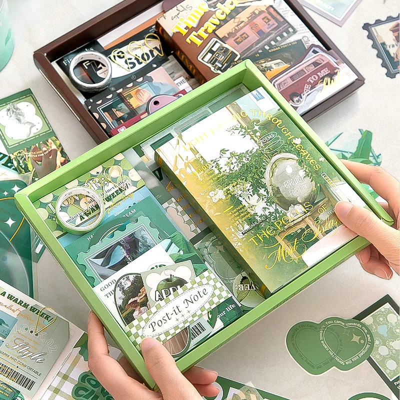 Stickers Scrapbooking Supplies 116pcs/pack Decor Scrapbook PET Sticker Materials Paper Combo Kit DIY Junk Journal Collage Photo Album Vintage Stickers