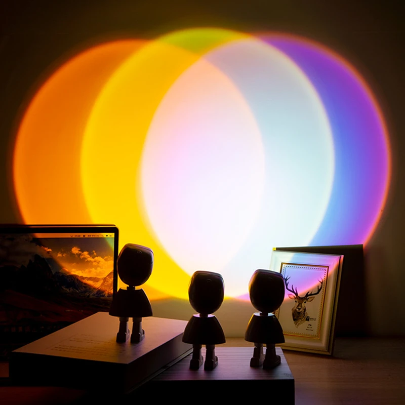 Astronaut Galaxy Projector Lamp Mini Led Projection Lamp Star Night USB  Table Sunset Lamp Night Lights for Room Atmosphere Light