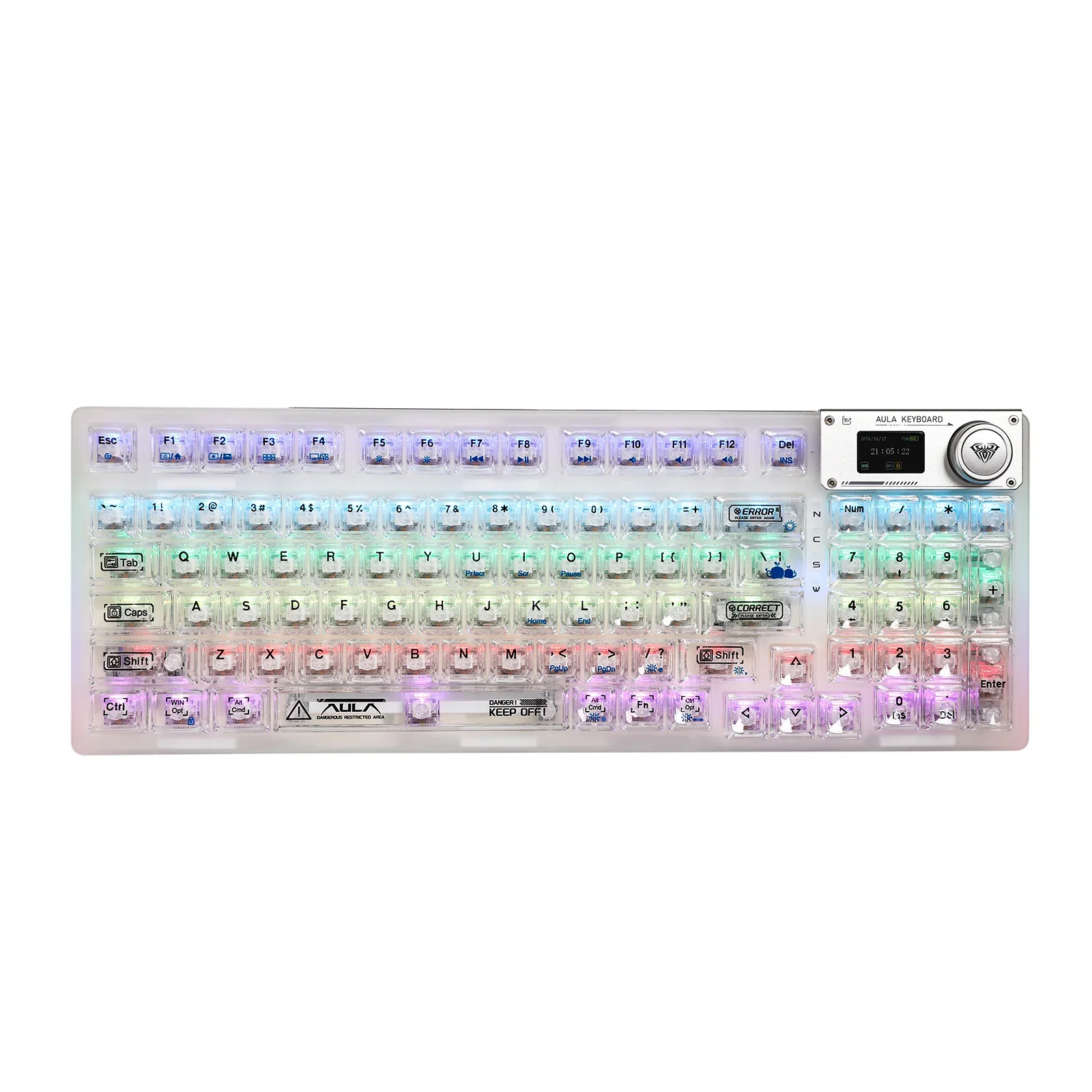 ワイヤレスメカニカルゲーム用キーボードAULA-F98PRO,Bluetooth,ホット