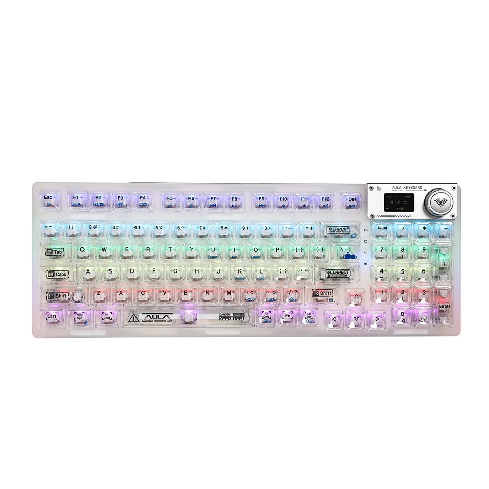 ワイヤレスメカニカルゲーム用キーボードAULA-F98PRO,Bluetooth,ホット