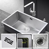 Kitchen sink no lead handmade brushed 304 stainless steel 3mm thickness single bowl bar counter kitchen sink 4