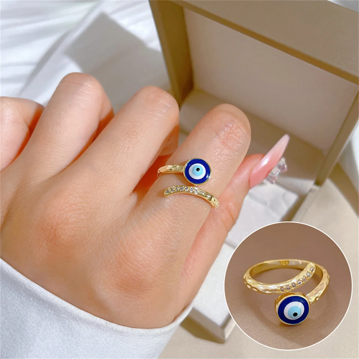 Joyería Anillos Turcos De Oro Anillo Protector Ojo Turco Omikron