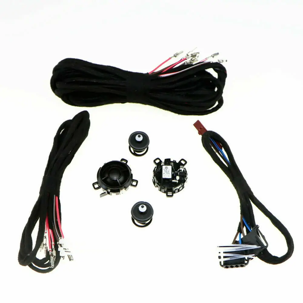 Rear Door Loudspeaker Tweeter Car Speaker and Cable Wires 1Set For VW Golf MK5 MK6 Rabbitt Scorocco 5KD 035 411A 7L6 868 243
