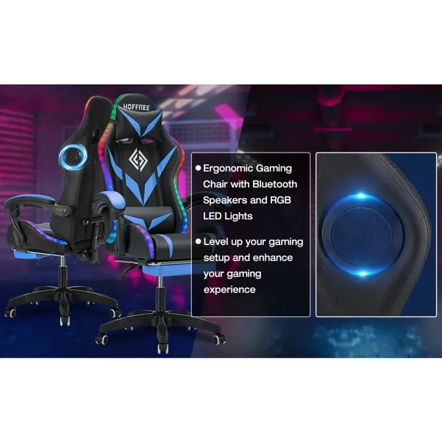 Gaming Chair With Lights Hoffree Massage Gaming Chair With Rgb