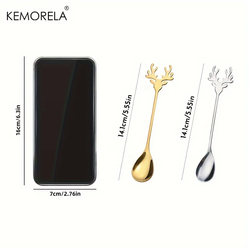 Christmas Stainless Steel Spoon 2/4/6PCS