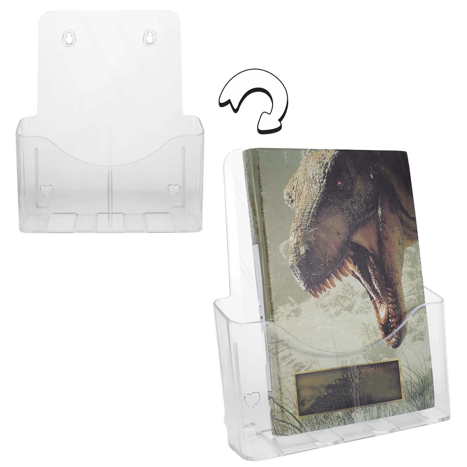 벽걸이형 아크릴 파일 홀더 사무직원용 투명 종이 정리함 문서 디스플레이 스탠드 공간 절약형 잡지 보관함