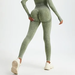 Elevate Push-Up High Waist Seamless Leggings - Sporty Chic Autumn Wear - M (Green)