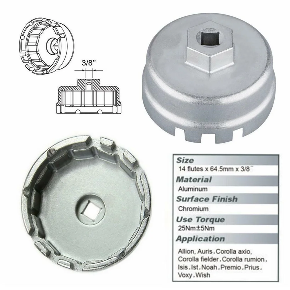 

Алюминиевый Профессиональный Автомобильный ключ для масляного фильтра, гаечный ключ Hattype для Toyota Prius Corolla Rav4 Lexus, автозапчасти, автомобильные аксессуары