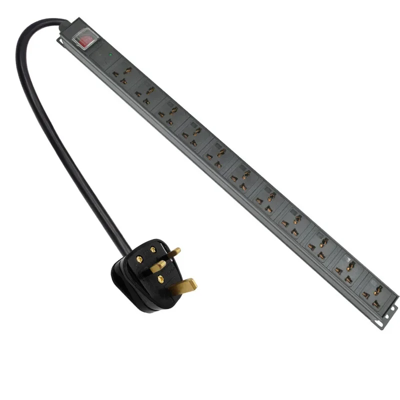 

PDU 11 Unit Lightning protection Power strip Network Cabinet Rack Universal Outlet Dual Break Switch Aluminum alloy shell