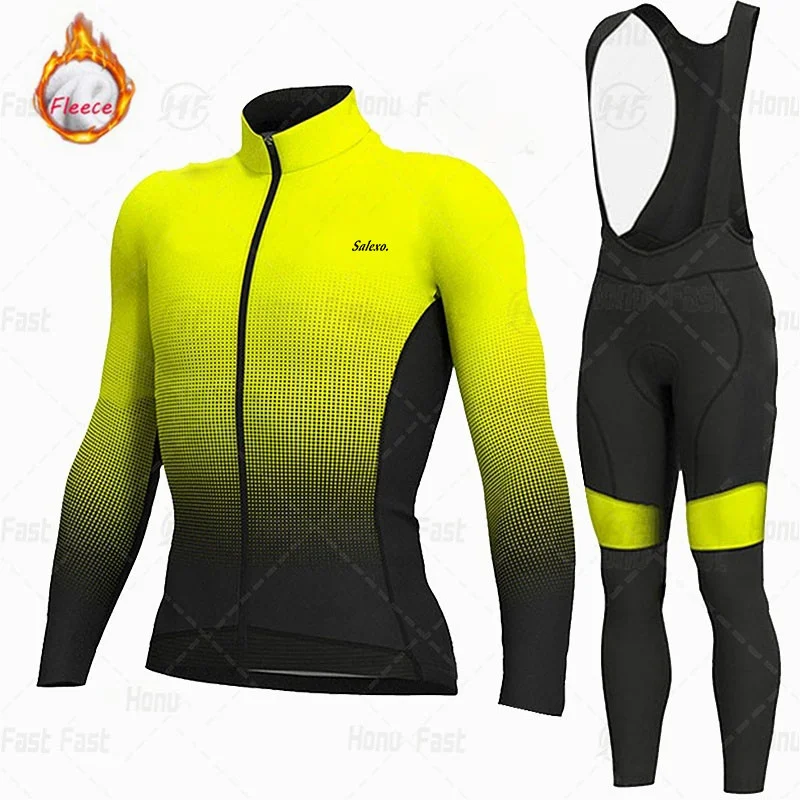 Men Winter Cycling Jersey Set Thermal Fleece Cycling Clothes MTB Bicycle Clothing Warm Mountain Bike Wear Triathlon cycling jersey cycling shirt cycling suit cycling jersey set
