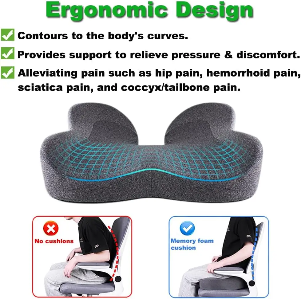 Woman Tailbone Pelvis Orthopedic Medical Seat Cushion Rebound Memory Foam Office Chair Cushion Beautiful Buttock Pad for Car 3