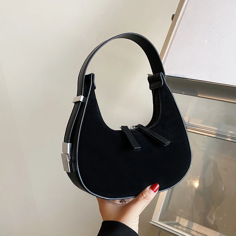 Vintage Faux Suede Shoulder Bag