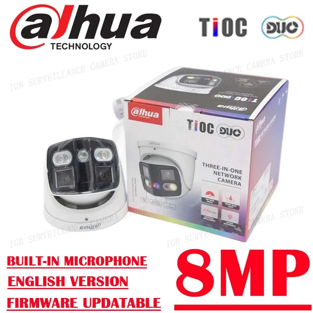 

Dahua IPC-PDW3849-A180-AS-PV 2x4MP TiOC Duo Splicing Fixed-focal WizSense 8MP Camera CCTV Surveillance Network Camera