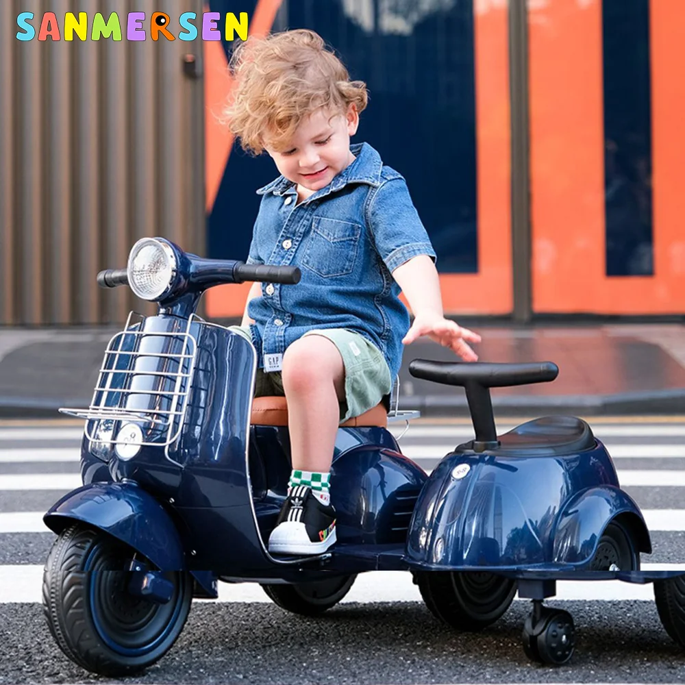 

Electric Car for Children'S Electric Motorcycle 3 Wheel Riding On Vehicles Battery Powered Dual Drive Kids Tricycle Ride On Toys