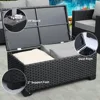 Patio Wicker Furniture Set 6 Pieces Outdoor HDPE Wicker Conversation Couch Sectional Chair Sofa Set with Grey Cushions 4