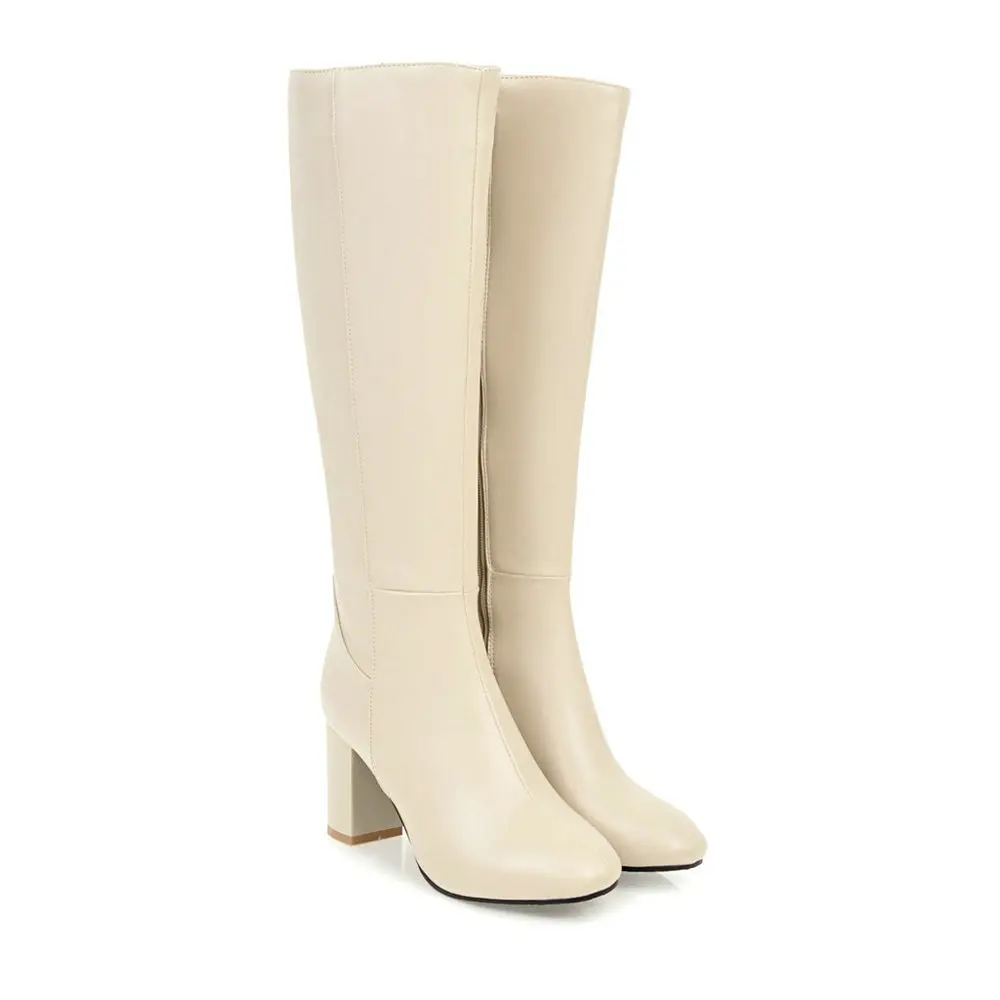 Women Boots Over Knee Shoes Luxury Designer Zipper Clogs Platform Over-the-Knee High Heel Fashion Rubber Ladies Solid Fabric Women High Heel Boots