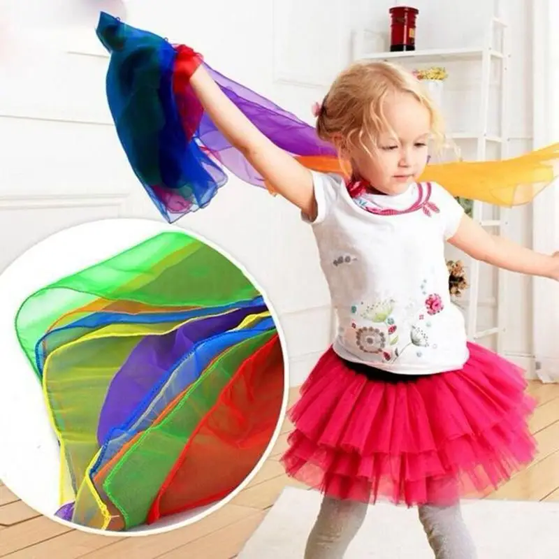 6ColorsDanceScarvesforKidsMusicScarvesDanceScarfPlayScarves