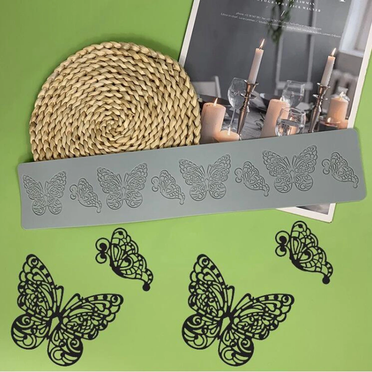 

Силиконовые в форме бабочки формы для помадки, форма для шоколада, форма для выпечки тортов, украшения для выпечки, формы для мастики, кружевная форма