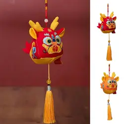 Year of 2024 Cartoon Chinese Dragon Plush Doll Toy Zodiac Stuffed Mascot Animal Doll Pendant Festival Decoration New Year Gift