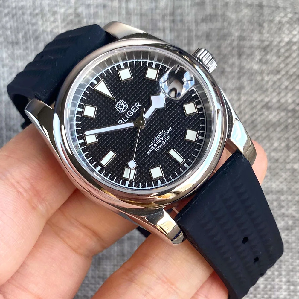 STEELDIVE Marke SD1963 Neue Ankunft Schwarzes Zifferblatt Keramik Lünette 200M Wasserdicht NH35 Automatische Mechanische Herren Taucheruhren