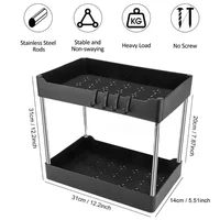 Double-layer storage rack Kitchen living room bathroom countertop storage rack Desktop seasoning multi-functional storage rack 2