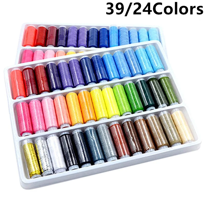 39 Colors Polyester Yarn Sewing Thread Roll Machine Hand Embroidery 150  Meter Each Spool Durable For Home Sewing Kit - AliExpress