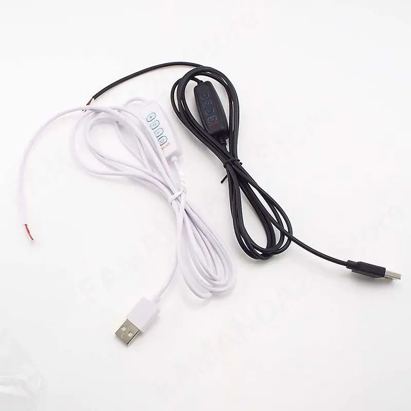 Cable de fuente de alimentación de puerto USB, atenuador LED de 5V CC, 2 pines, 3 pines, Cable de extensión, Control de Color de línea para Chips de luz LED M20