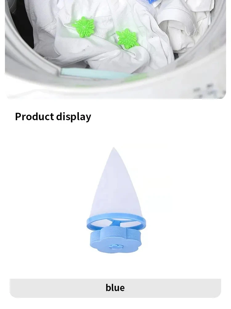 Pflaumen blüte Waschmaschine Filter entfernen schmutziges Haar Mesh Garn Wäsche wieder verwendbare Ball Haustier Fell Flusen Haar fänger Kleidung Reinigung – Detail 6