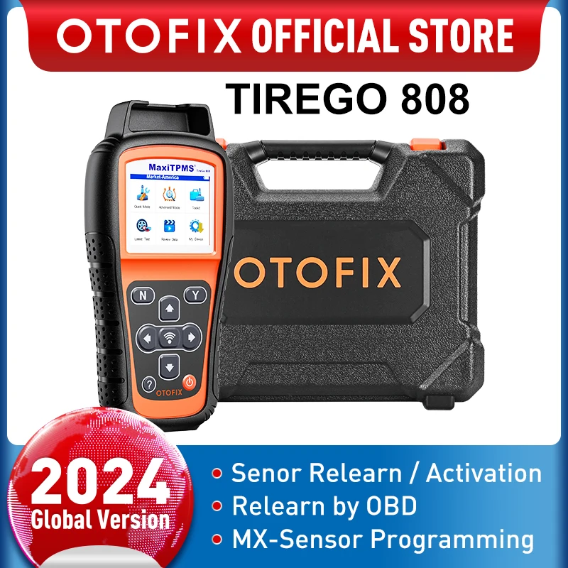 OTOFIX TireGo 808 TPMS 프로그래밍 도구, TPMS 재학습 도구, 모든 센서 프로그램 활성화, MX-센서 315, 433MHz 타이어 압력 모니터