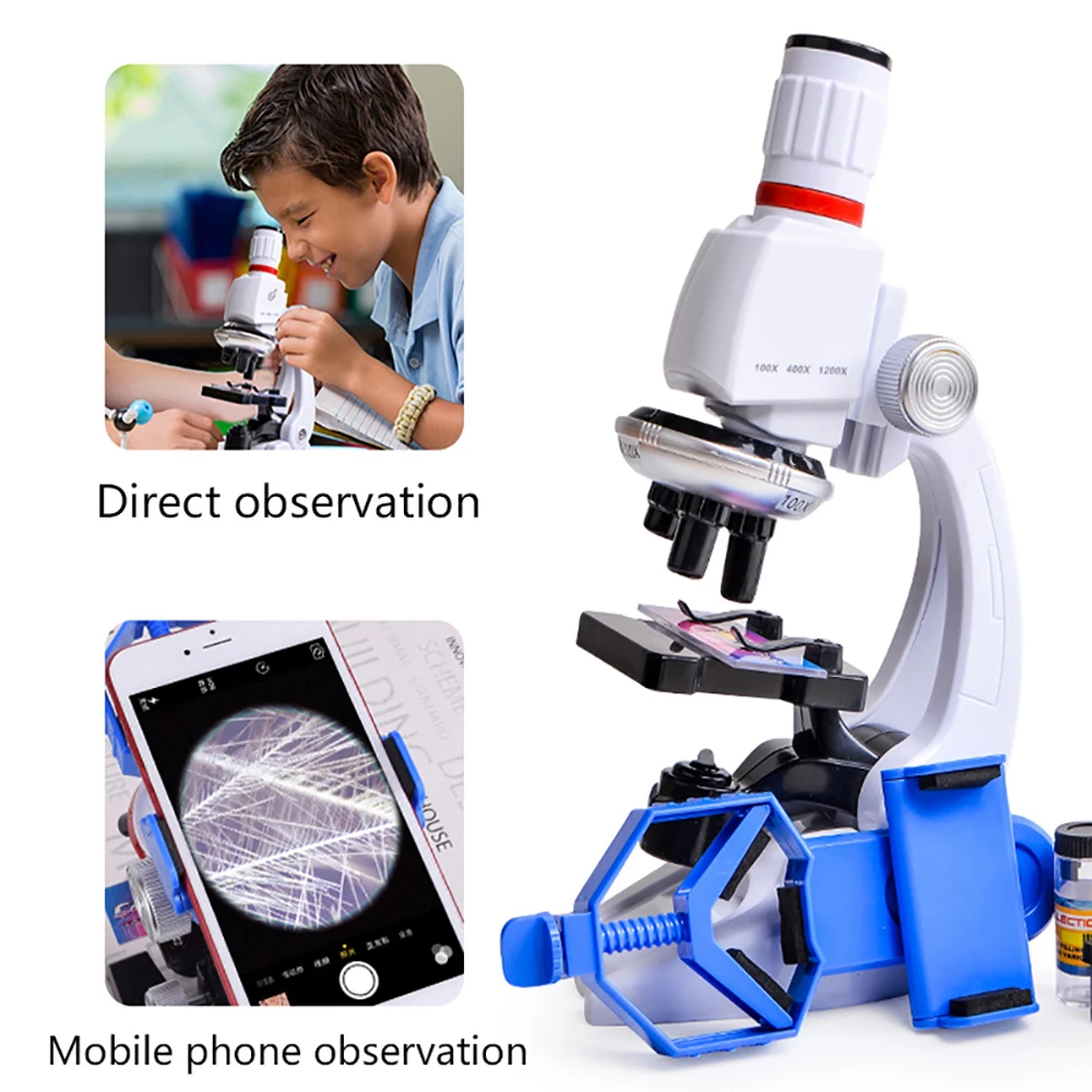 Ensemble de microscope avec accessoires Kit 100x-1200x Enfants