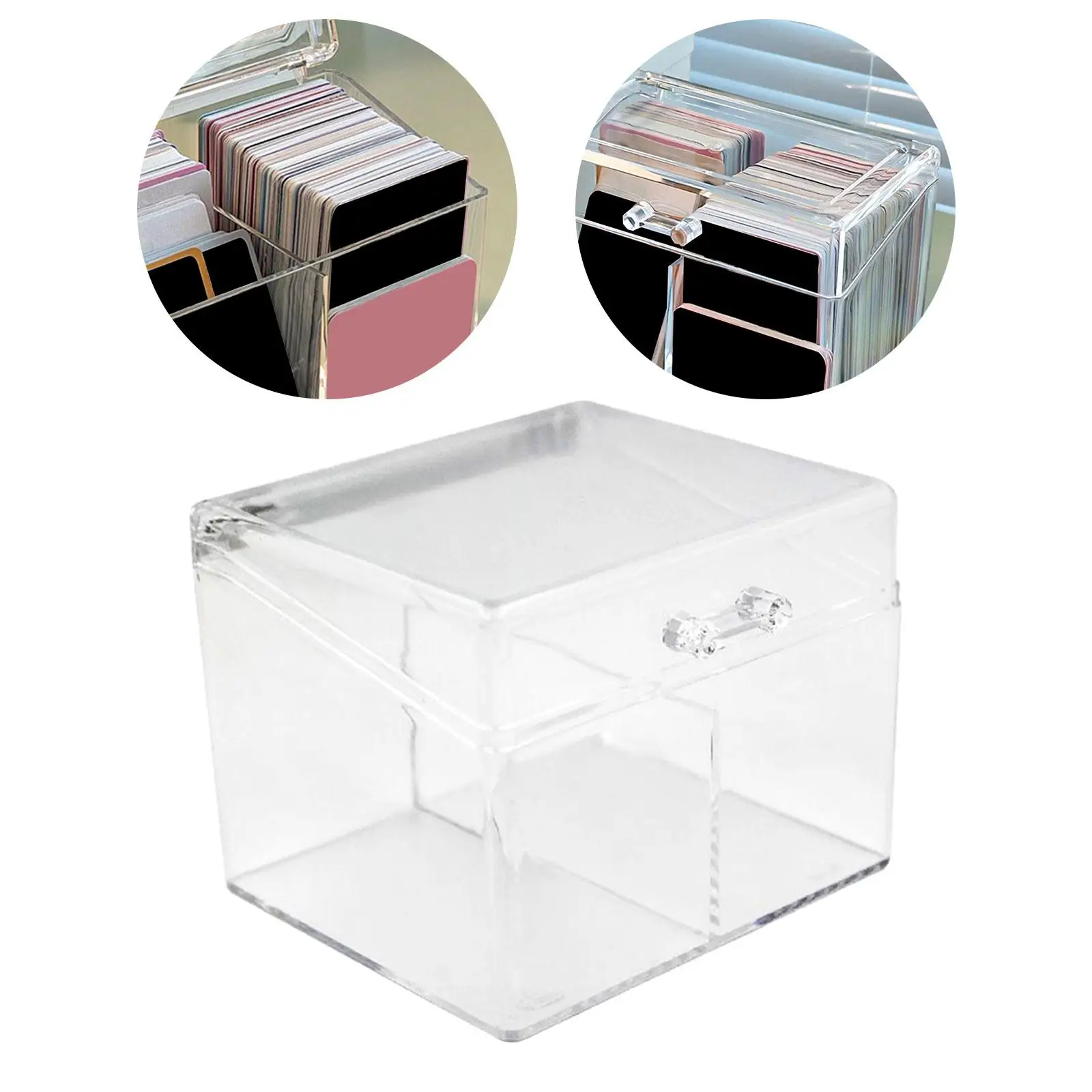 

Photo Card Storage Box Clear Desk Oranizer Collection Organizer Box for Sports Cards Baseball Cards Photocard Crafts Small Items