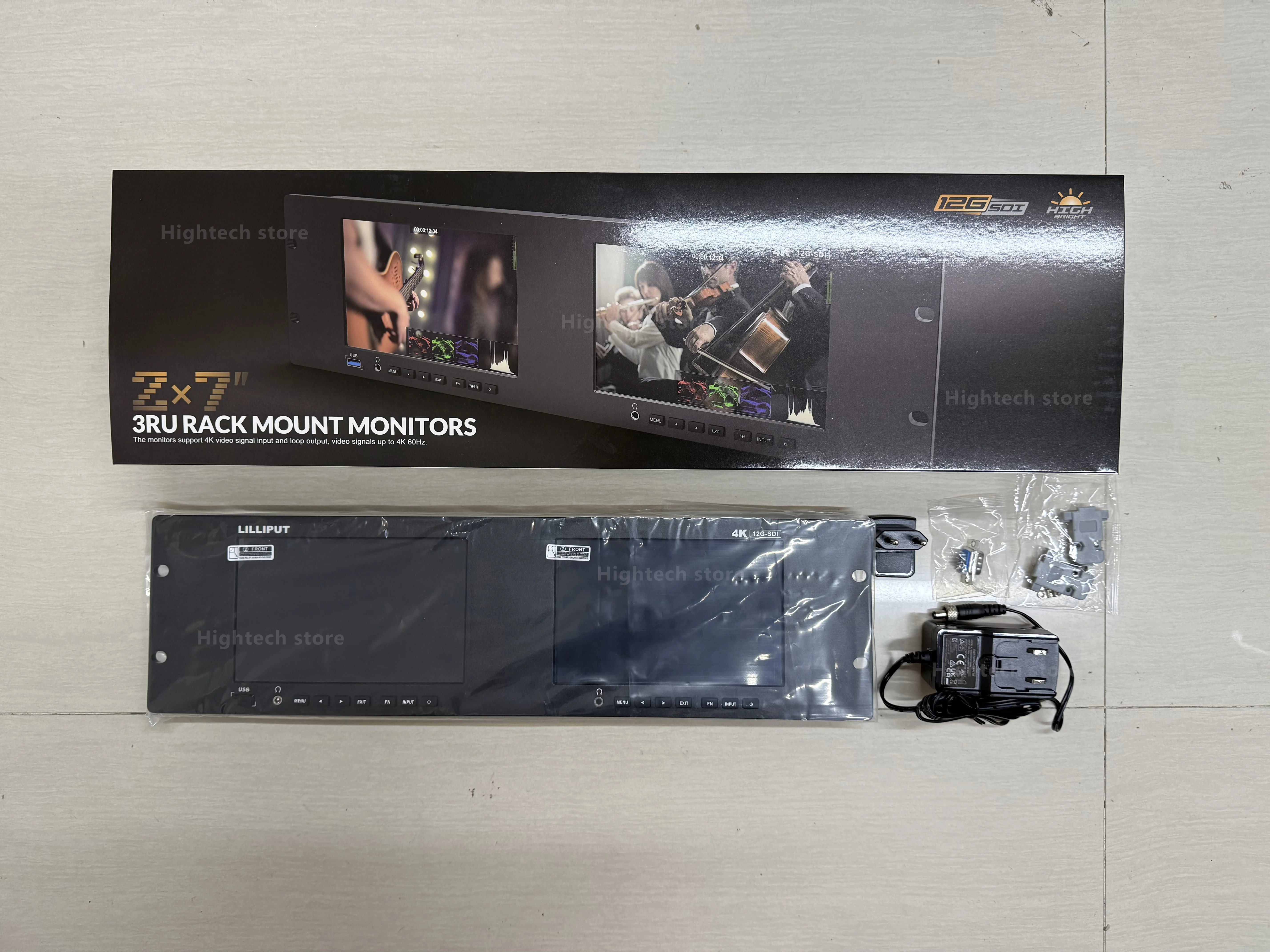 RM7026-12G Rackmount Monitor Dual 7-Inch 3RU 12G-SDI 4K 60Hz 1000 Nits HDR Broad