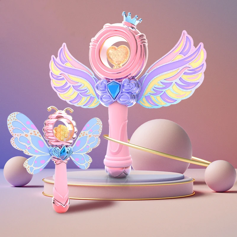 

New Beautiful With Wings Light-emitting Magic Wand Toys Creative Flash Princess Fairy Wand Play House Toy Kids Birthday Gifts