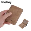Baellerry New Slim Short Men Wallets Simple Card Holder Male Purses Classic Photo Holder High Quality Men Card Clips 4