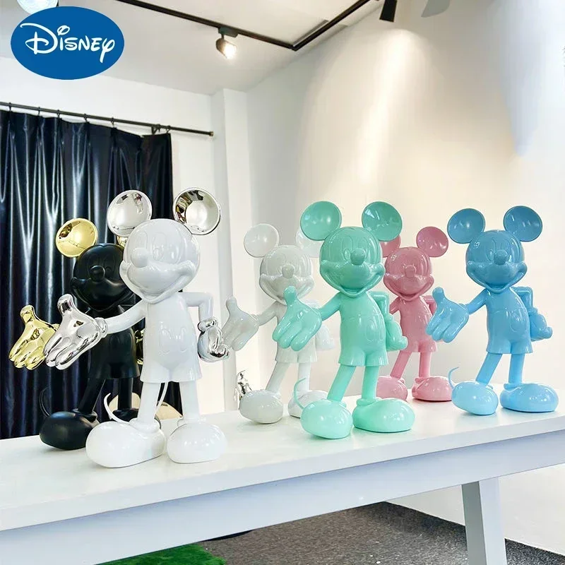 

20/29cm Disney Mickey Mouse Figure Resin Welcome Posture Action Figurines Anime Cartoon Mickey Model Statue Kids Ornament Toy Gi