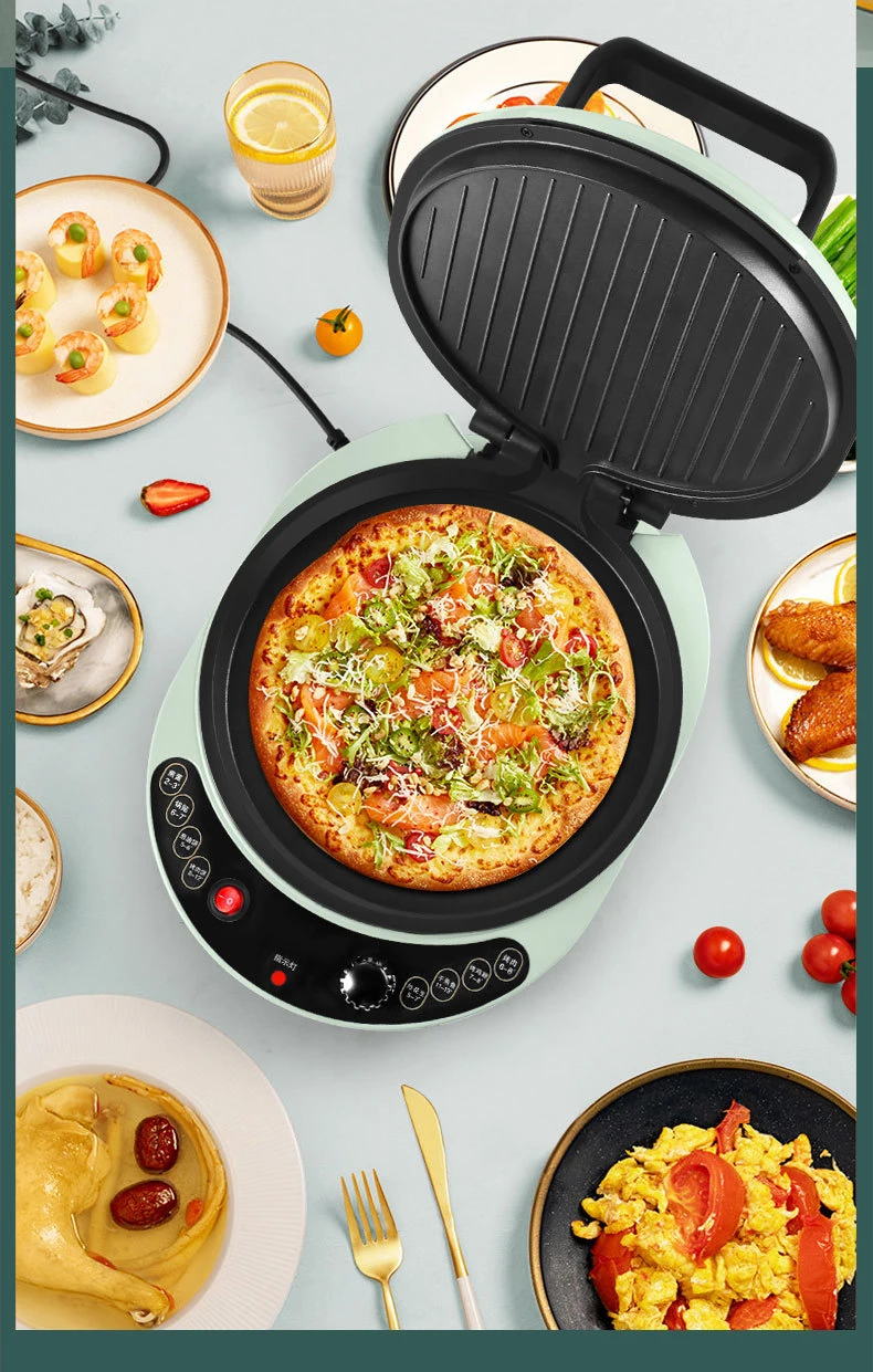 DMWD Electric Baking Pan Double-sided Heating Suspension Type Crepe Maker Breakfast Pancake Baking Machine Pizza Griddle 220V 4