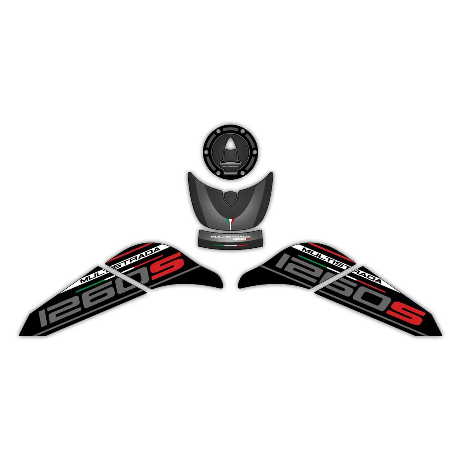 

GP Composite For Multistrada 1260 S 2015-2018 Compatible Tank Pad Set Black