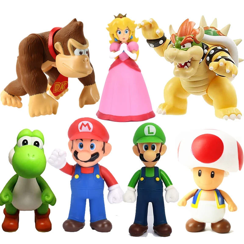 Vier Grondig Dood in de wereld Super Mario Bros Anime Figuren Poppen Luigi Yoshi Donkey Kong Wario Action  Figure Collectible Model Speelgoed Voor Kinderen Verjaardagscadeautjes| | -  AliExpress