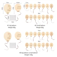 Baby Wooden Balloon Milestone 1-12 Month Card Toddler Commemorativenir Toys Newborn Photography Accessories Props Birthing Gifts 6