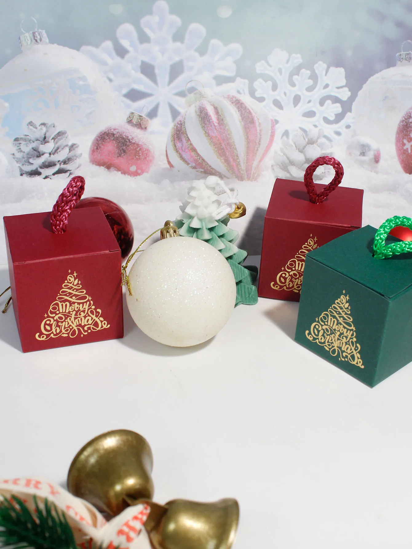 20/50/100 stücke Frohe Weihnachten Candy Box Weihnachten Kraft Goody Geschenk boxen, Party Papier Candy Boxen mit für die Gunst – Detail 3