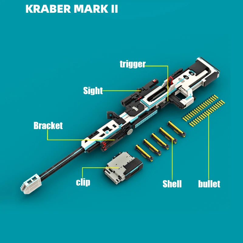 3800PCS Technical Apex KRABER MARK II Sniper Rifle Building
